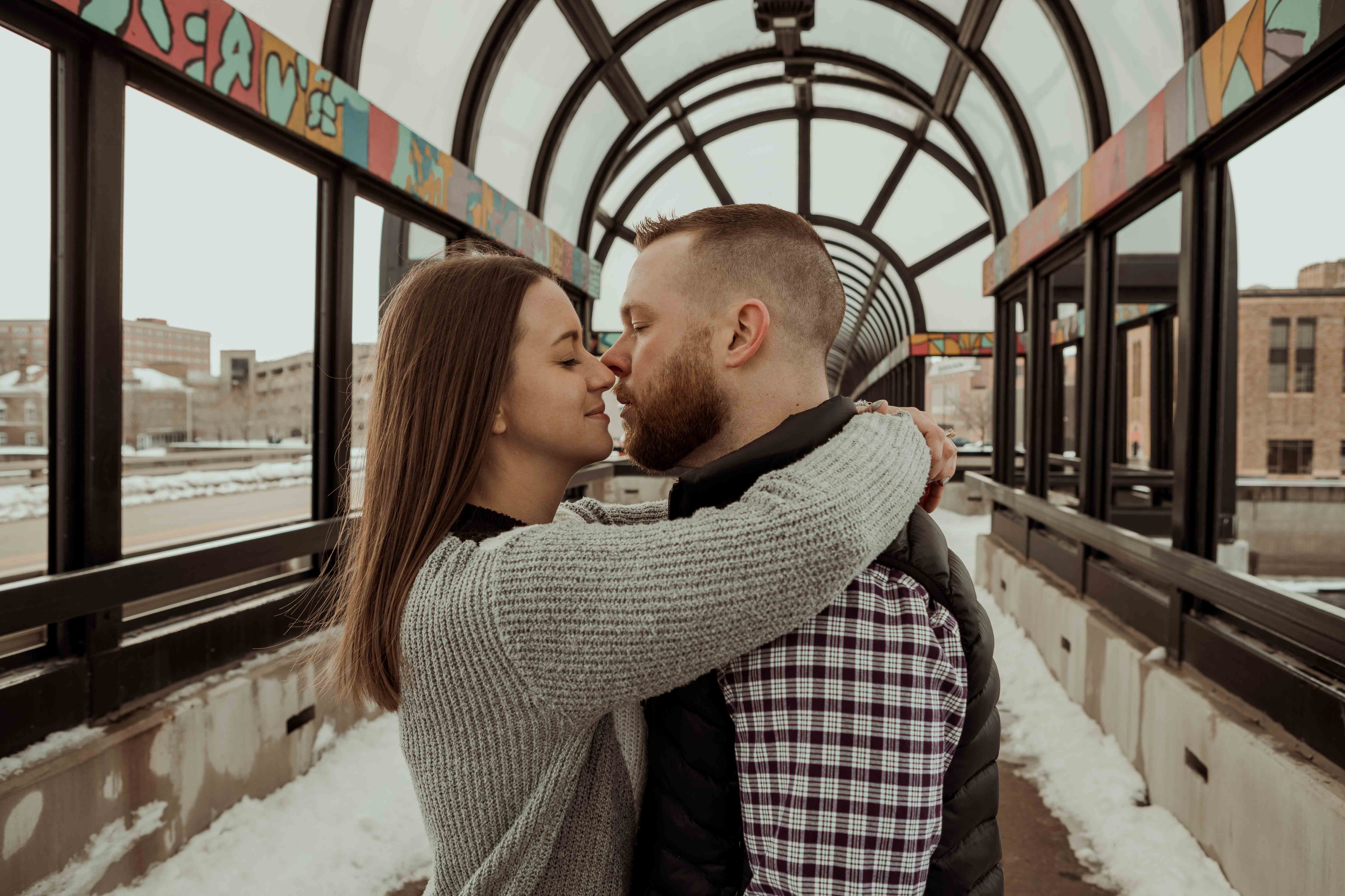 Pedestrain Bridge Waterloo Engagement Photos