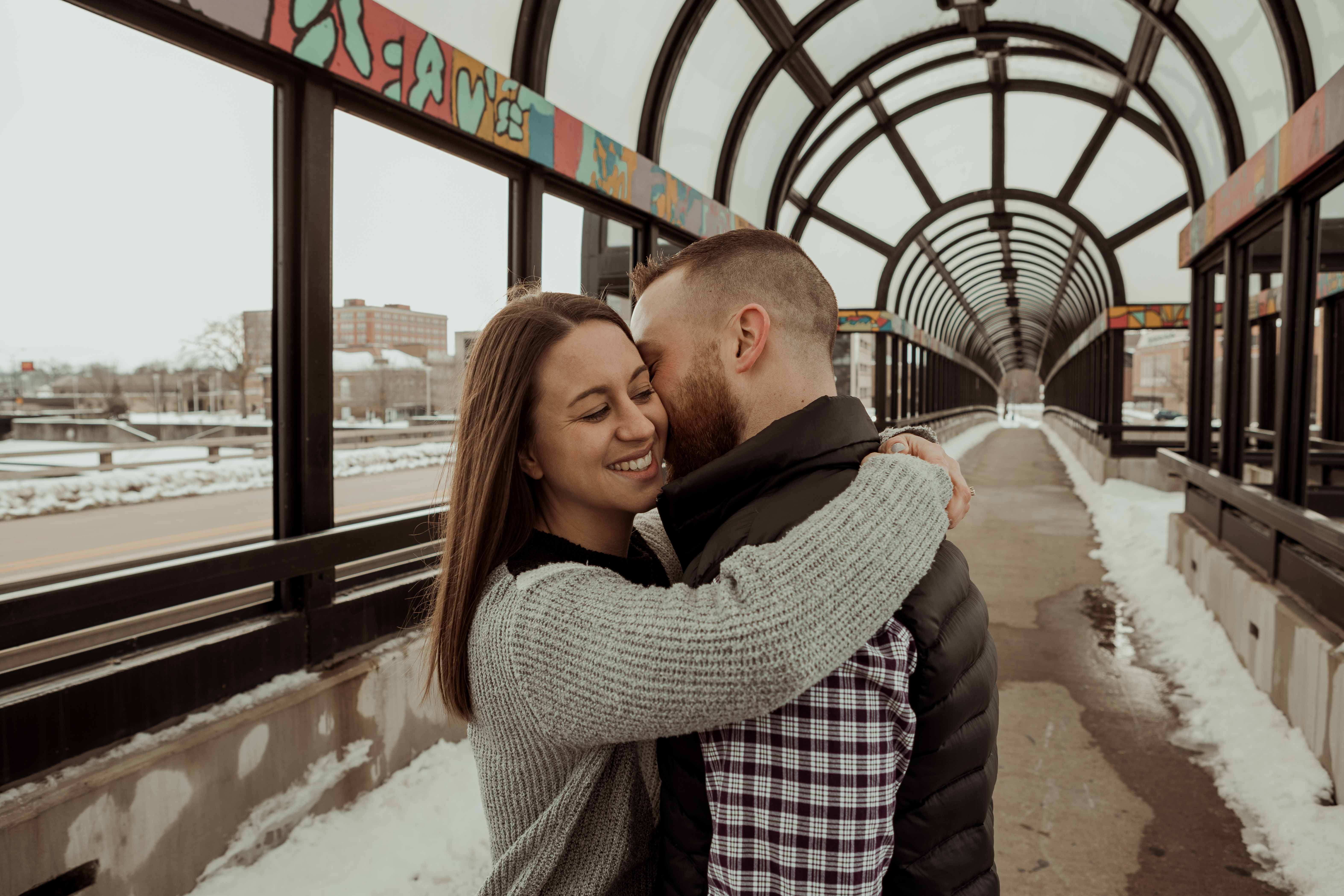 Pedestrain Bridge Waterloo Engagement Photos