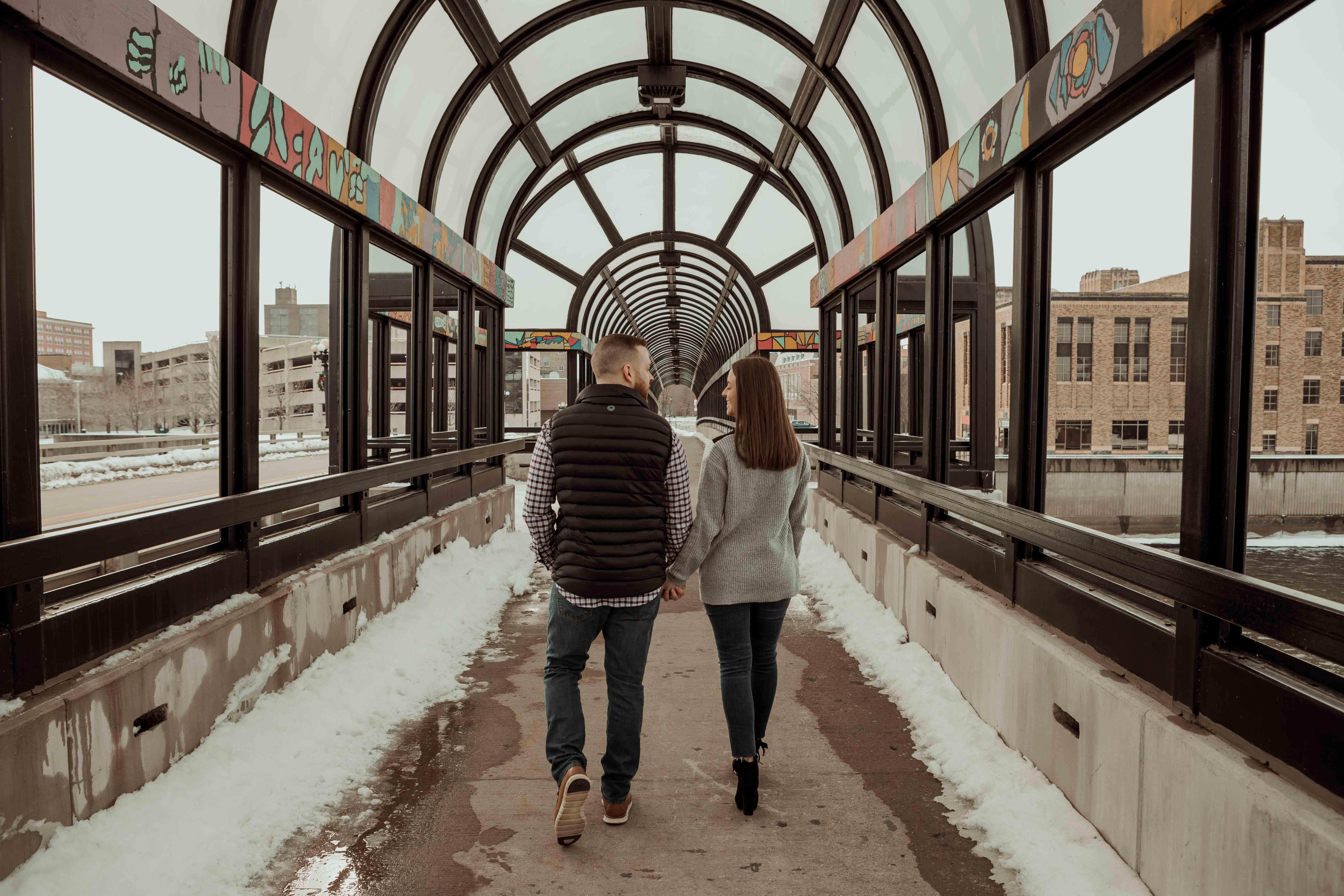 Pedestrain Bridge Waterloo Engagement Photos
