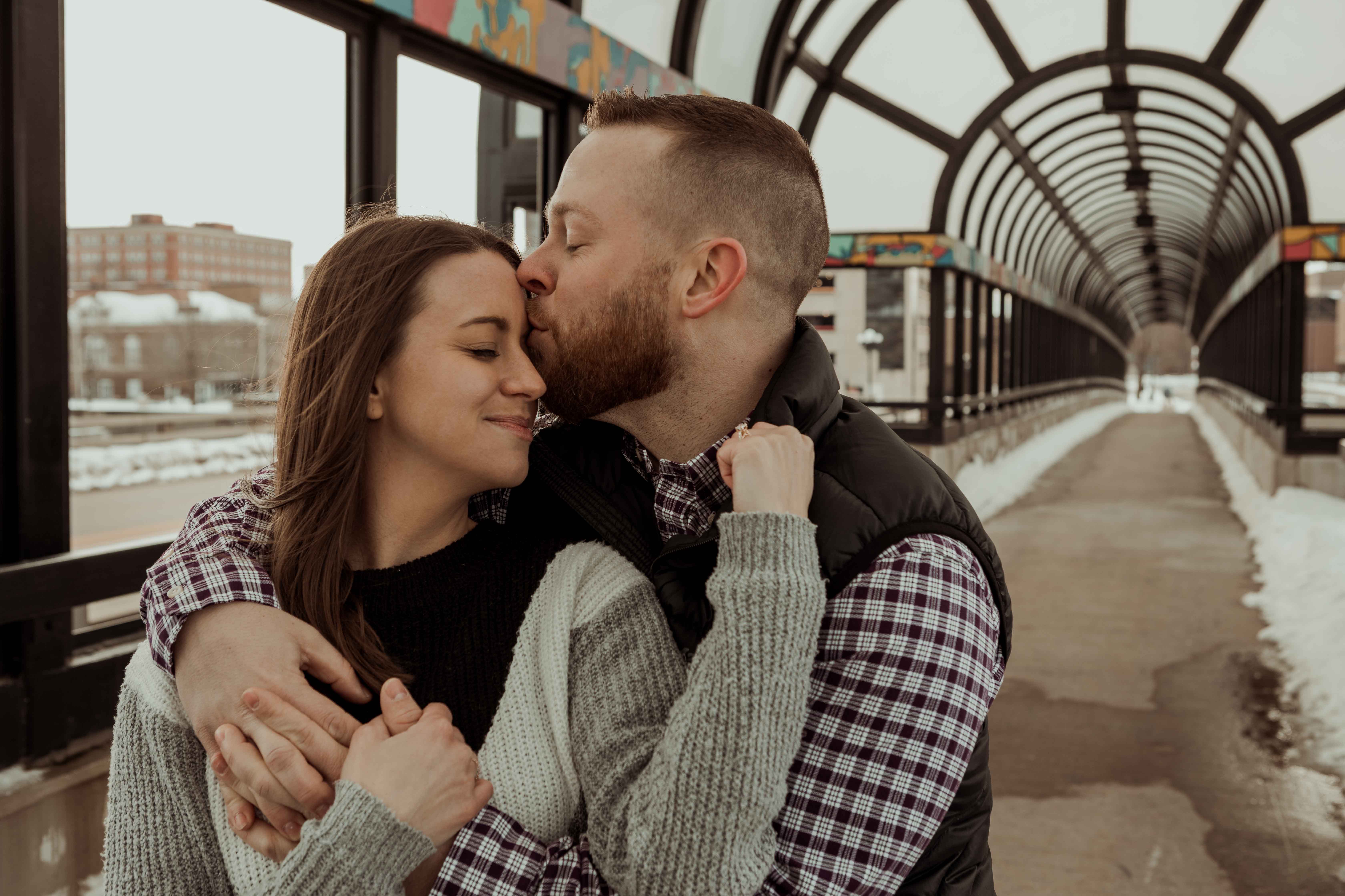 Pedestrain Bridge Waterloo Engagement Photos