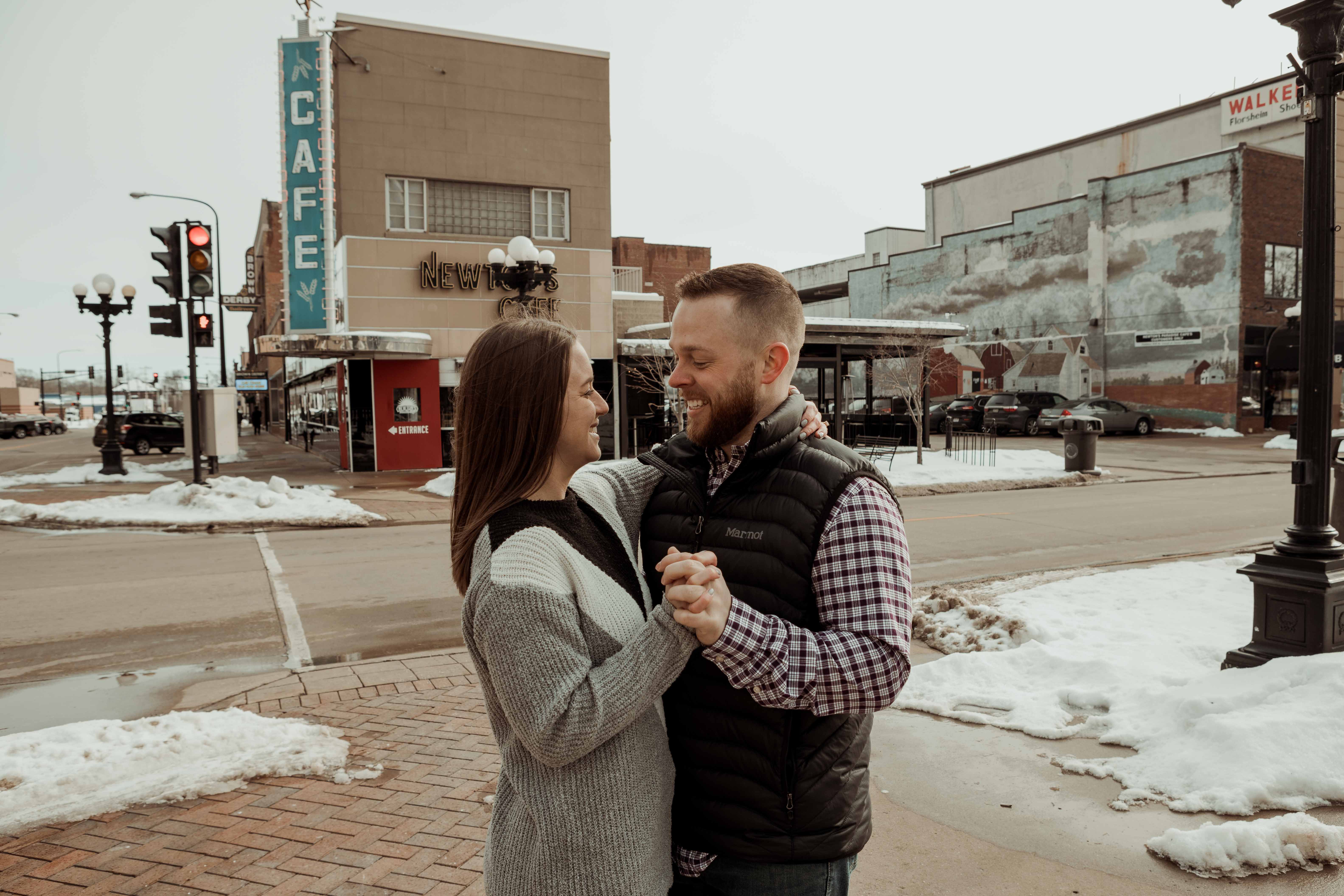 Pedestrain Bridge Waterloo Engagement Photos