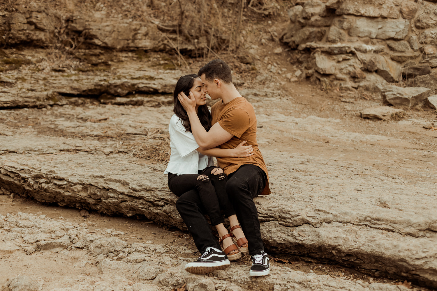 Wildcat Den State Park, Muscatine Engagement Photo