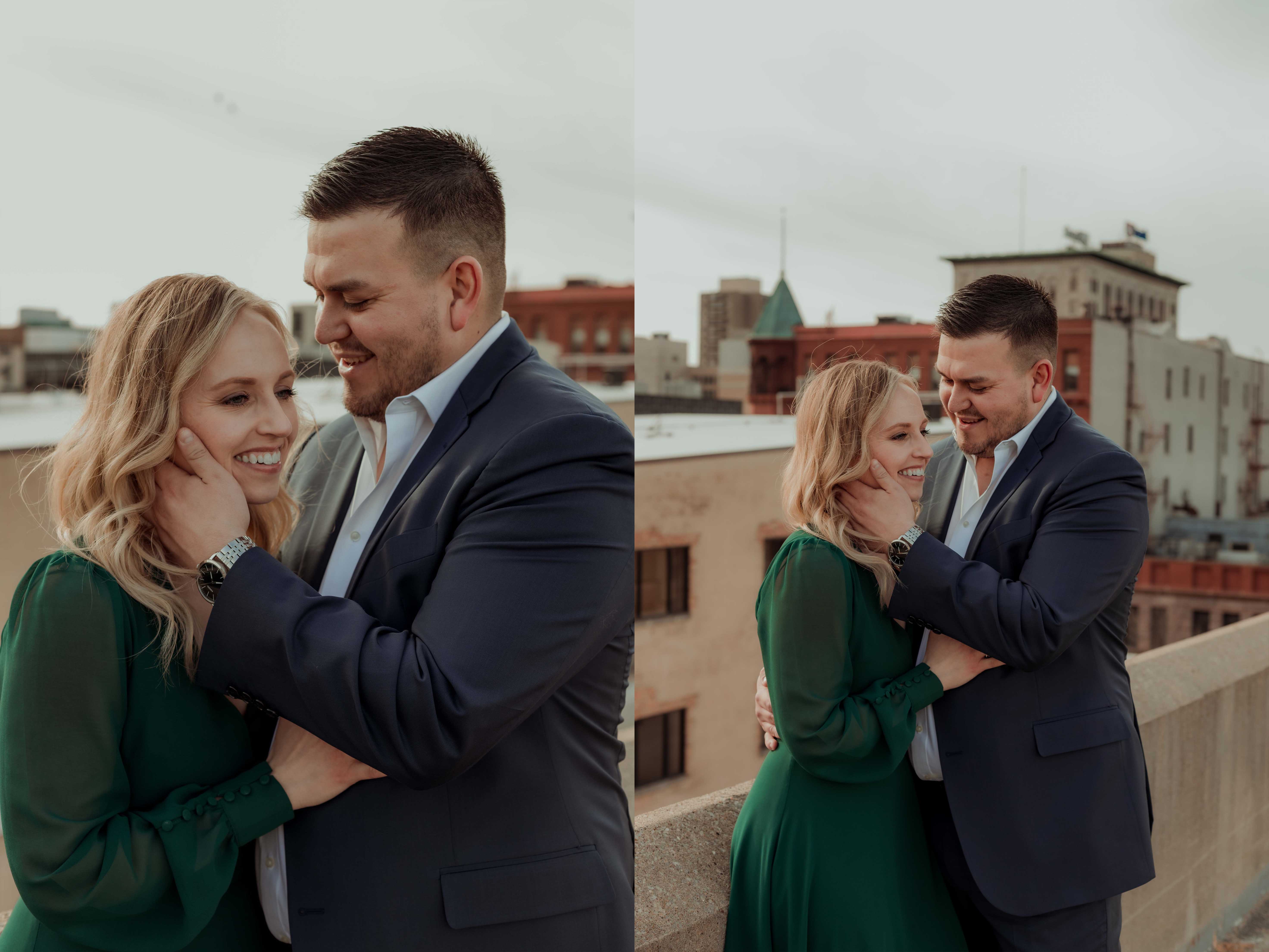 Cedar Rapids Downtown Engagmenet Pictures, Iowa