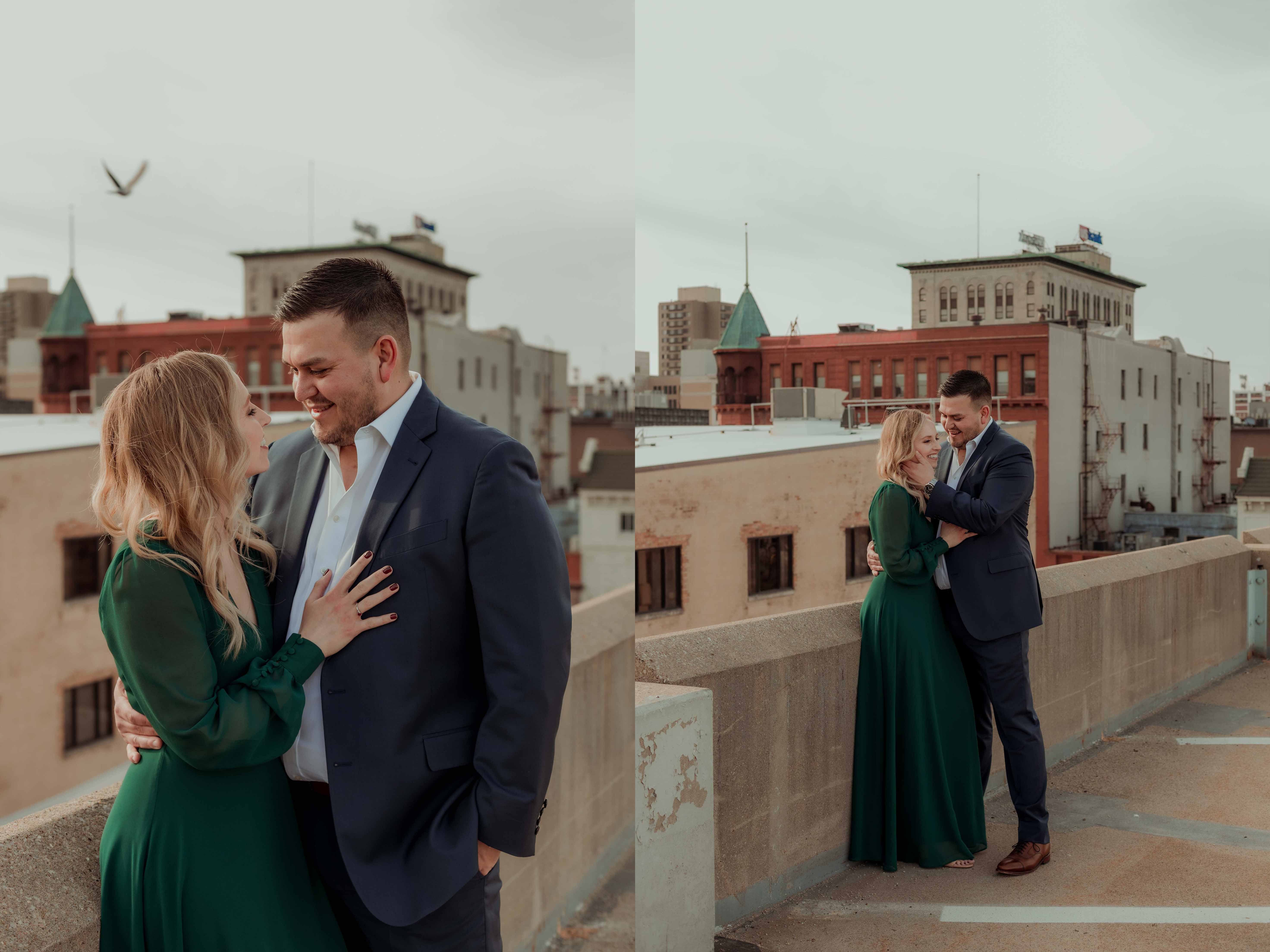 Cedar Rapids Downtown Engagmenet Pictures, Iowa