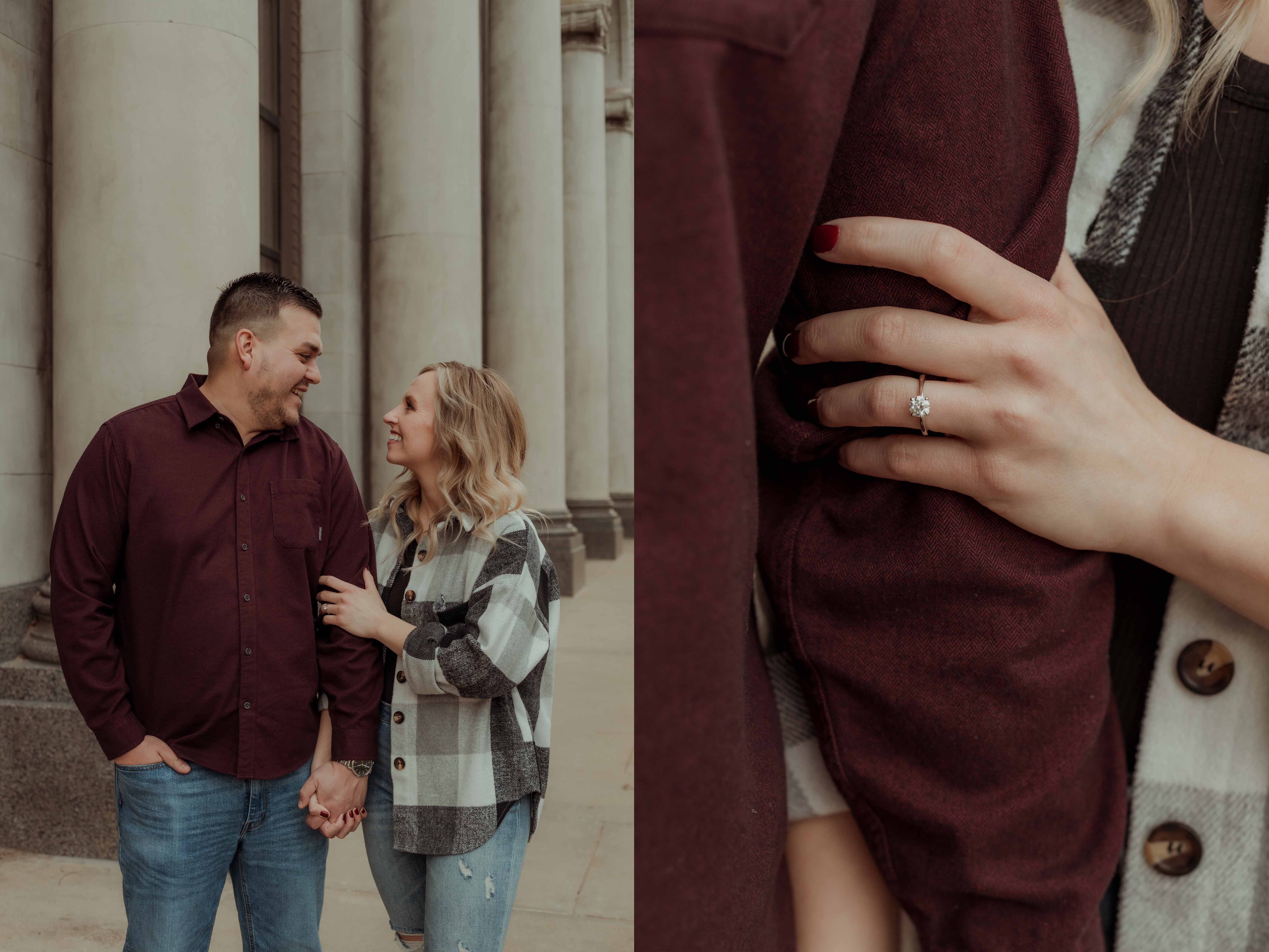 Cedar Rapids Downtown Engagmenet Pictures, Iowa