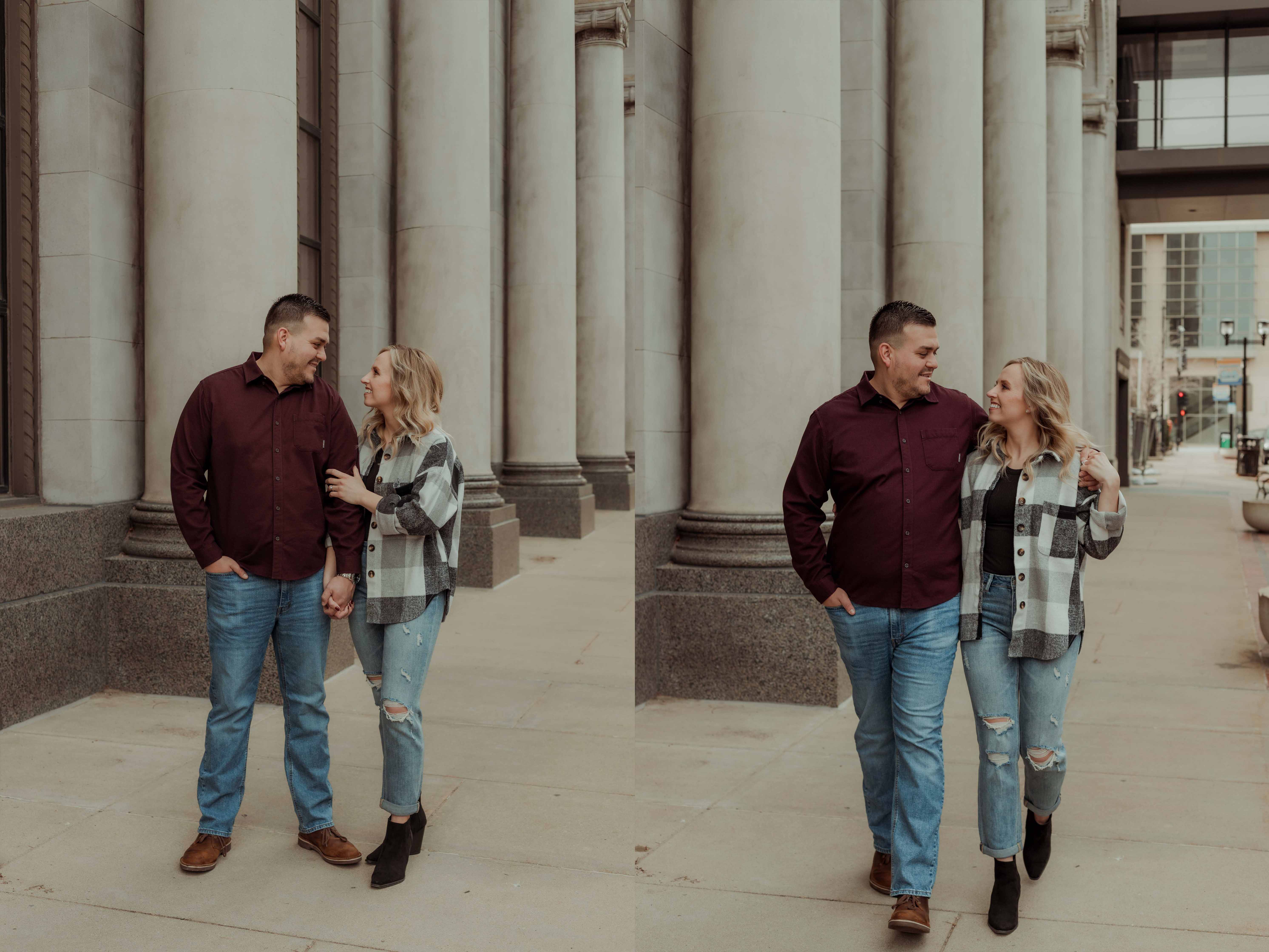 Cedar Rapids Downtown Engagmenet Pictures, Iowa