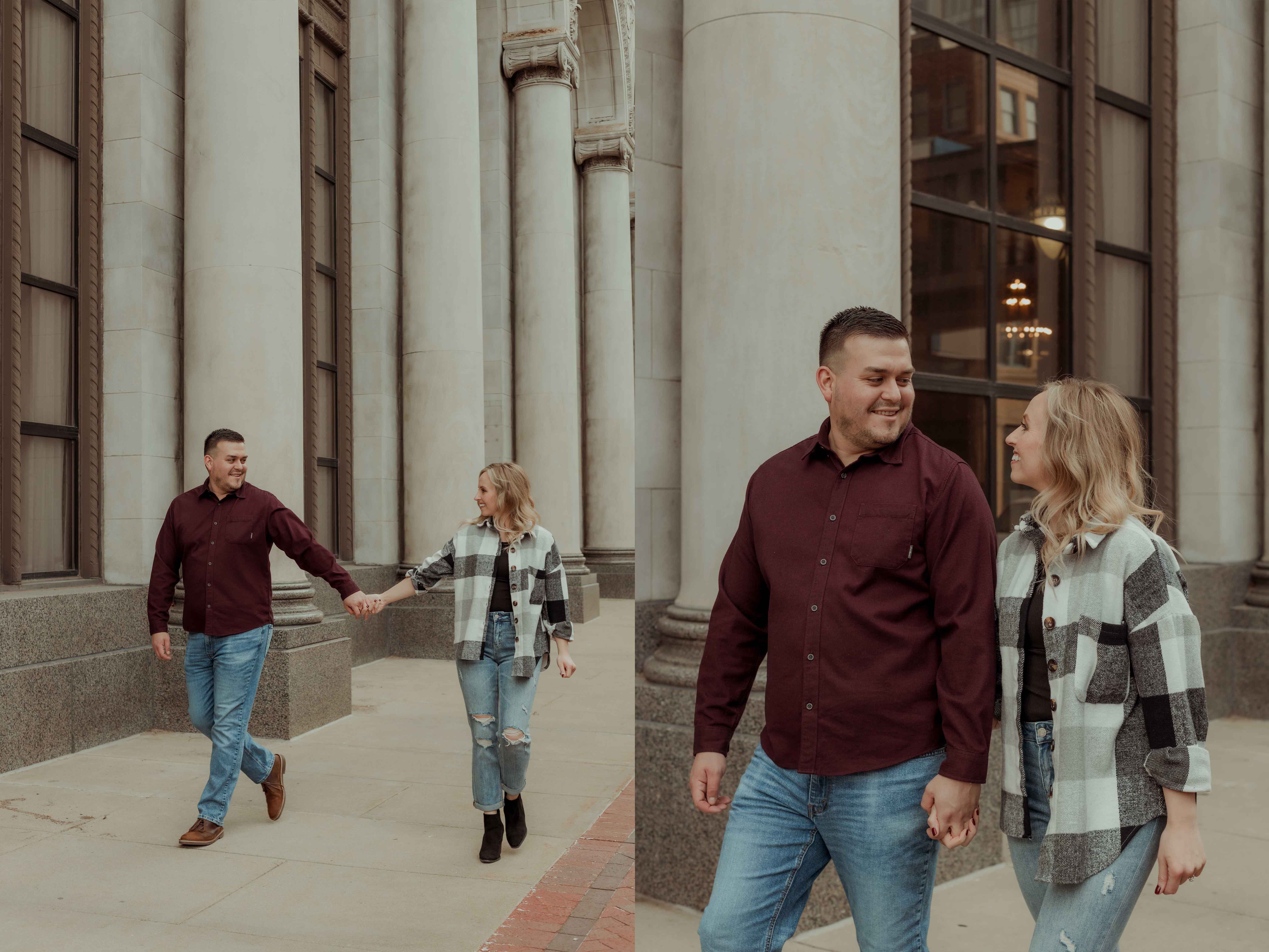 Cedar Rapids Downtown Engagmenet Pictures, Iowa