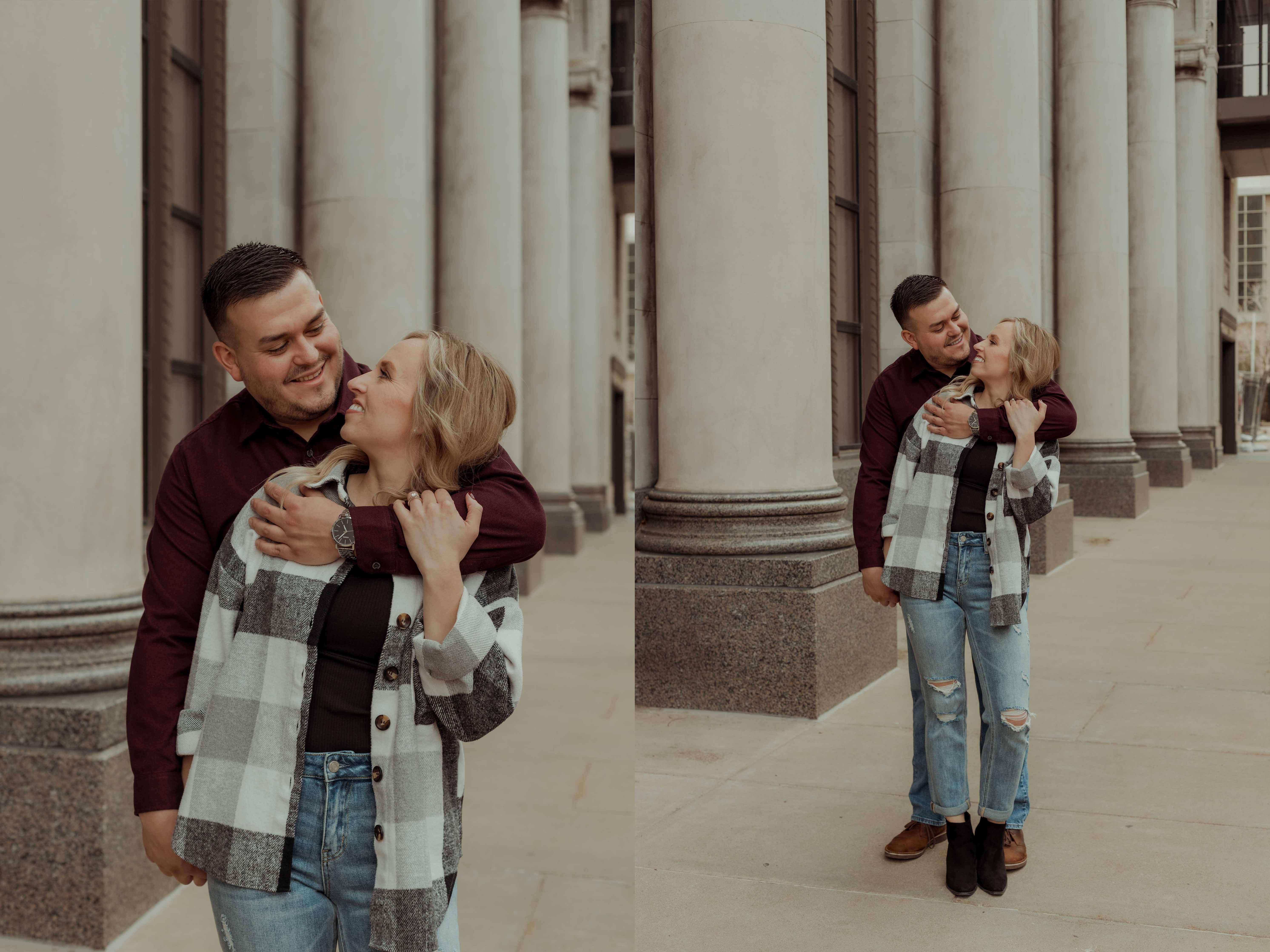 Cedar Rapids Downtown Engagmenet Pictures, Iowa