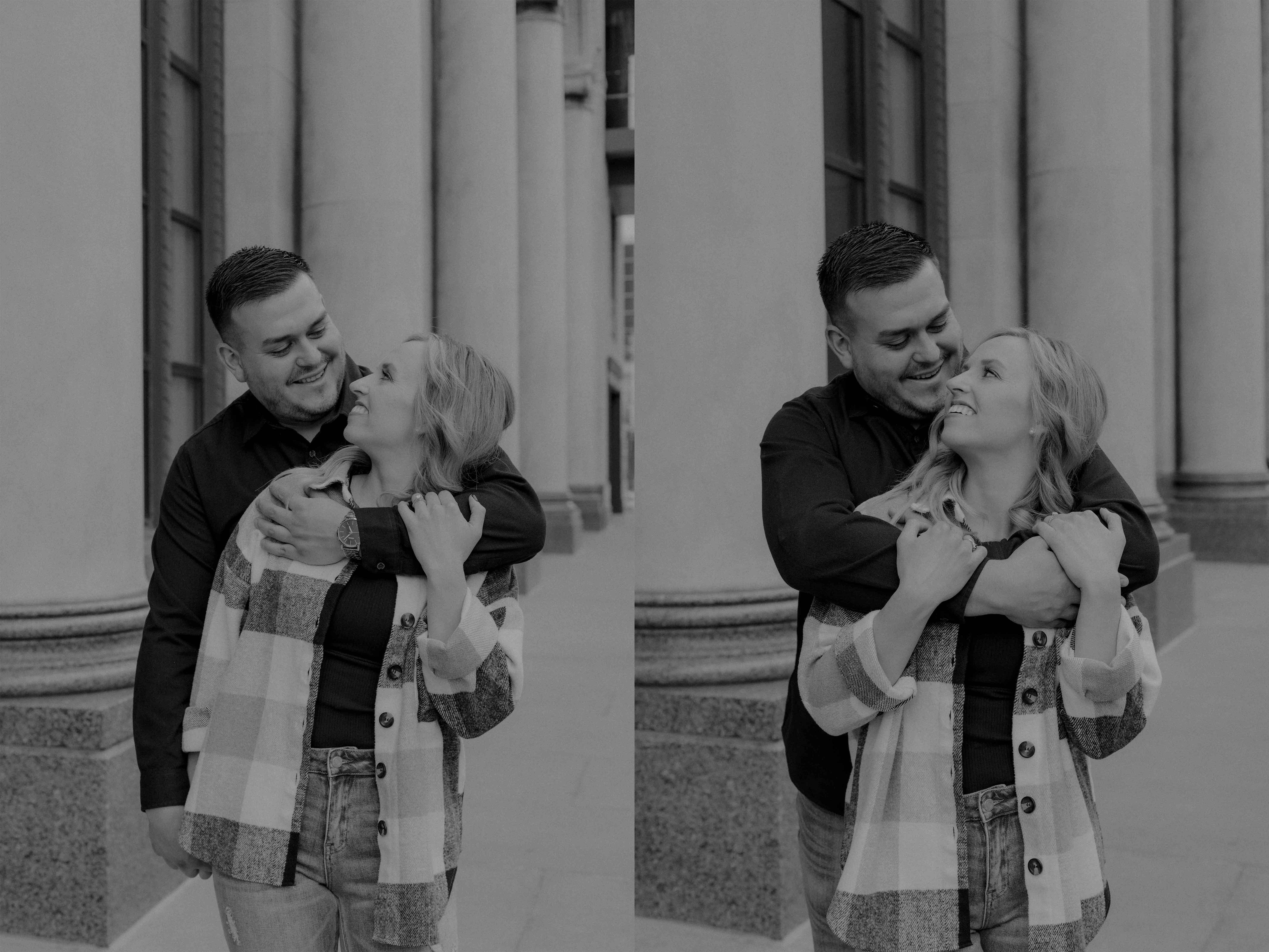 Cedar Rapids Downtown Engagmenet Pictures, Iowa