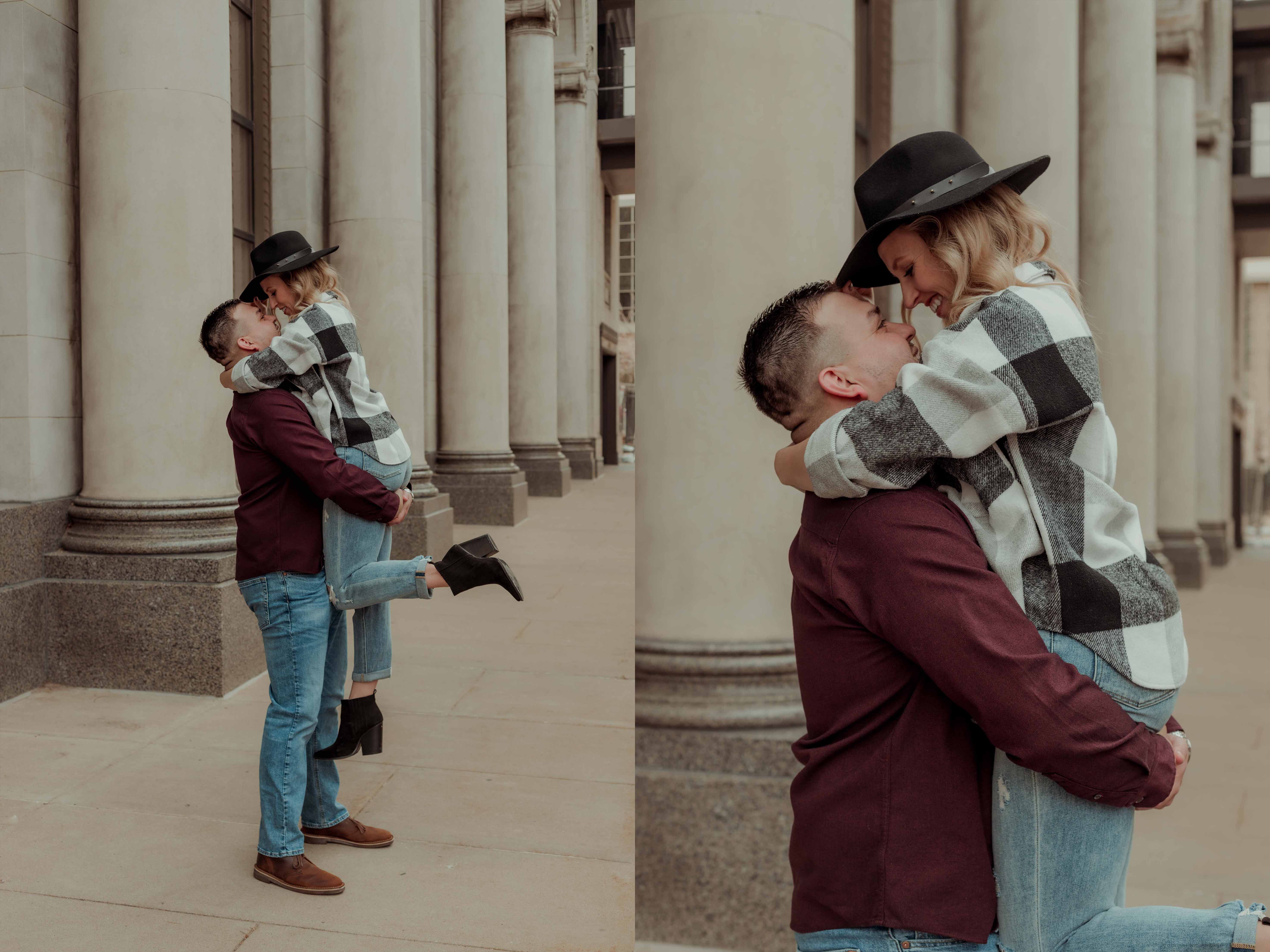 Cedar Rapids Downtown Engagmenet Pictures, Iowa