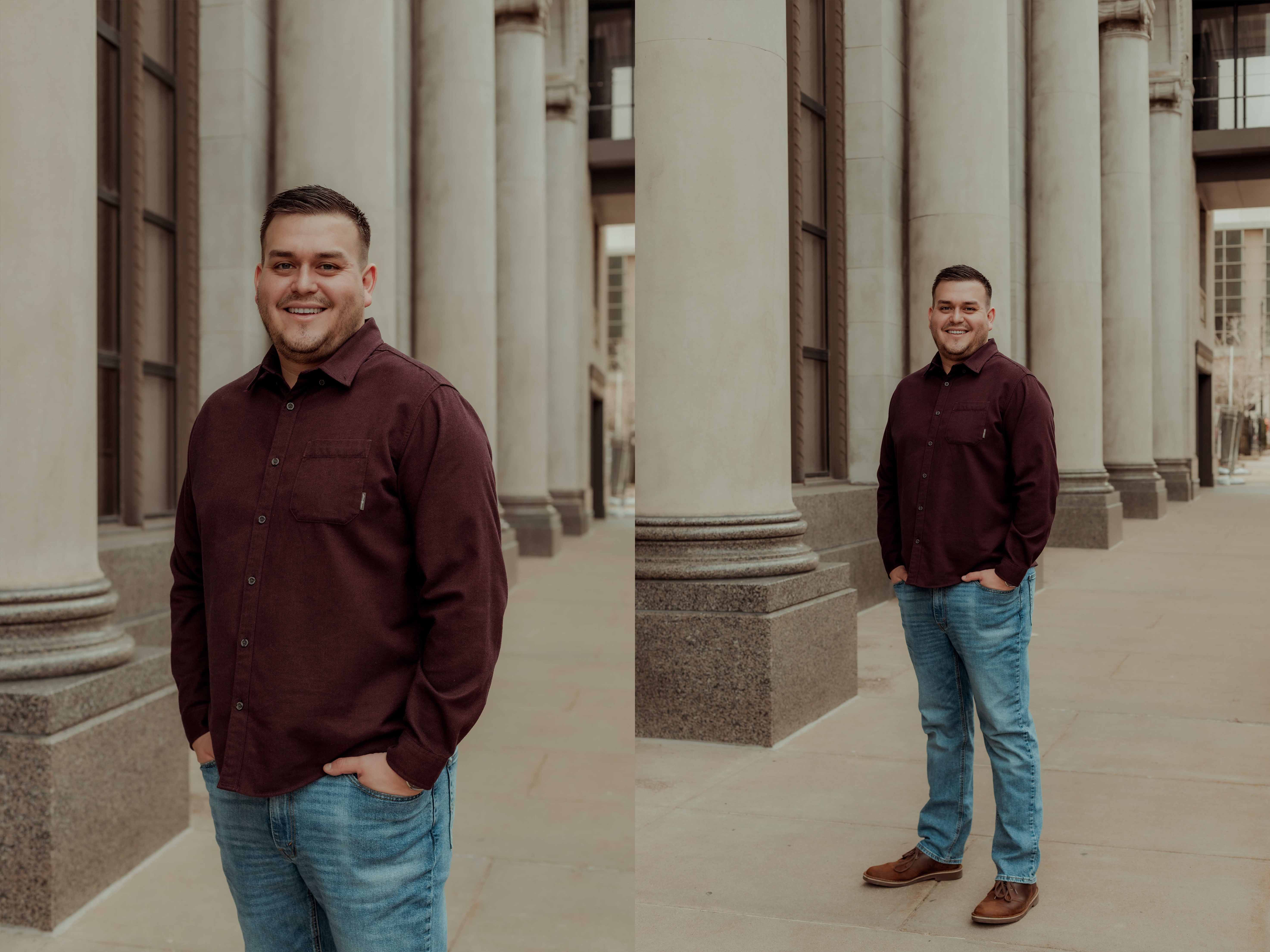 Cedar Rapids Downtown Engagmenet Pictures, Iowa