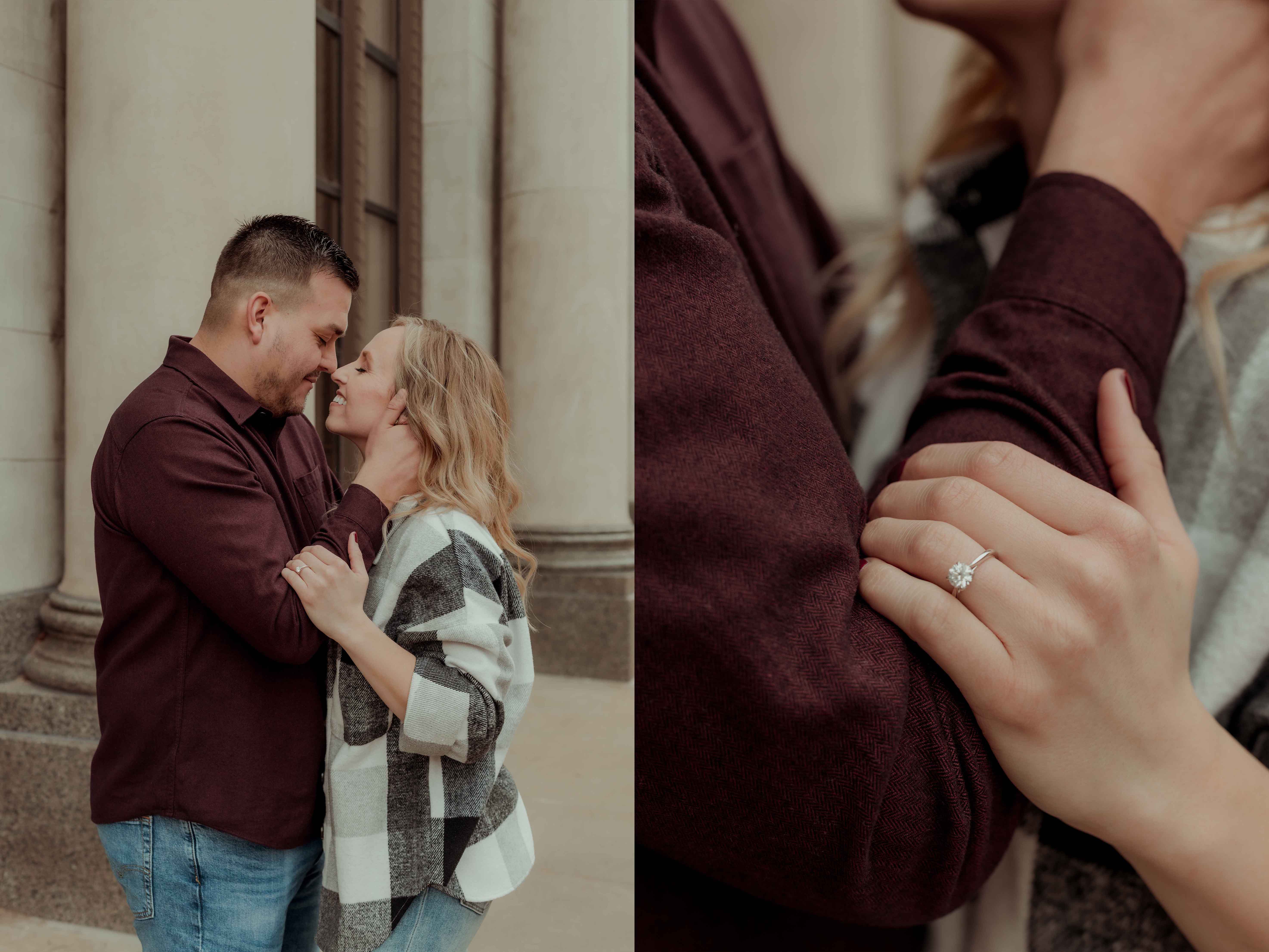 Cedar Rapids Downtown Engagmenet Pictures, Iowa