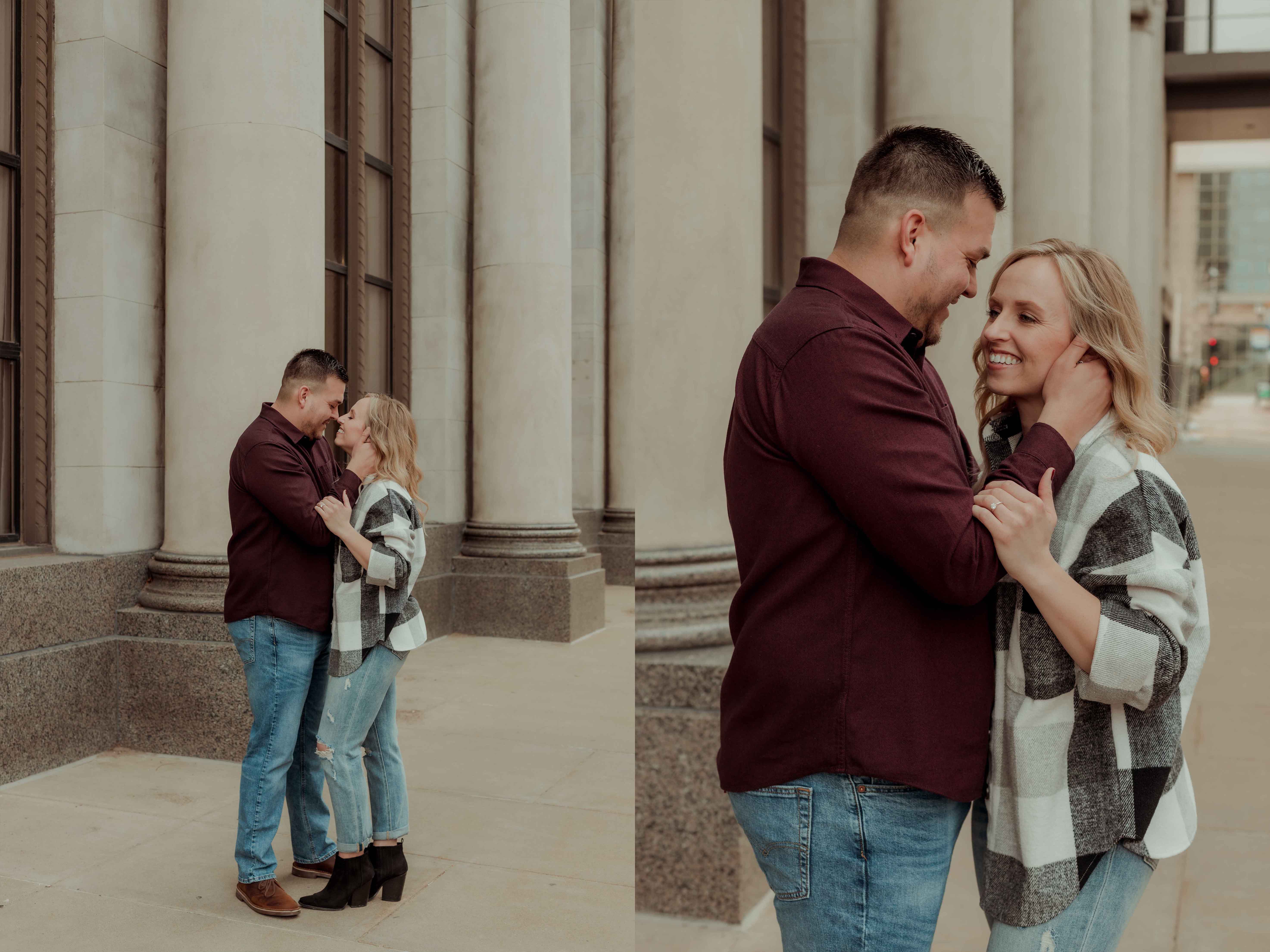 Cedar Rapids Downtown Engagmenet Pictures, Iowa