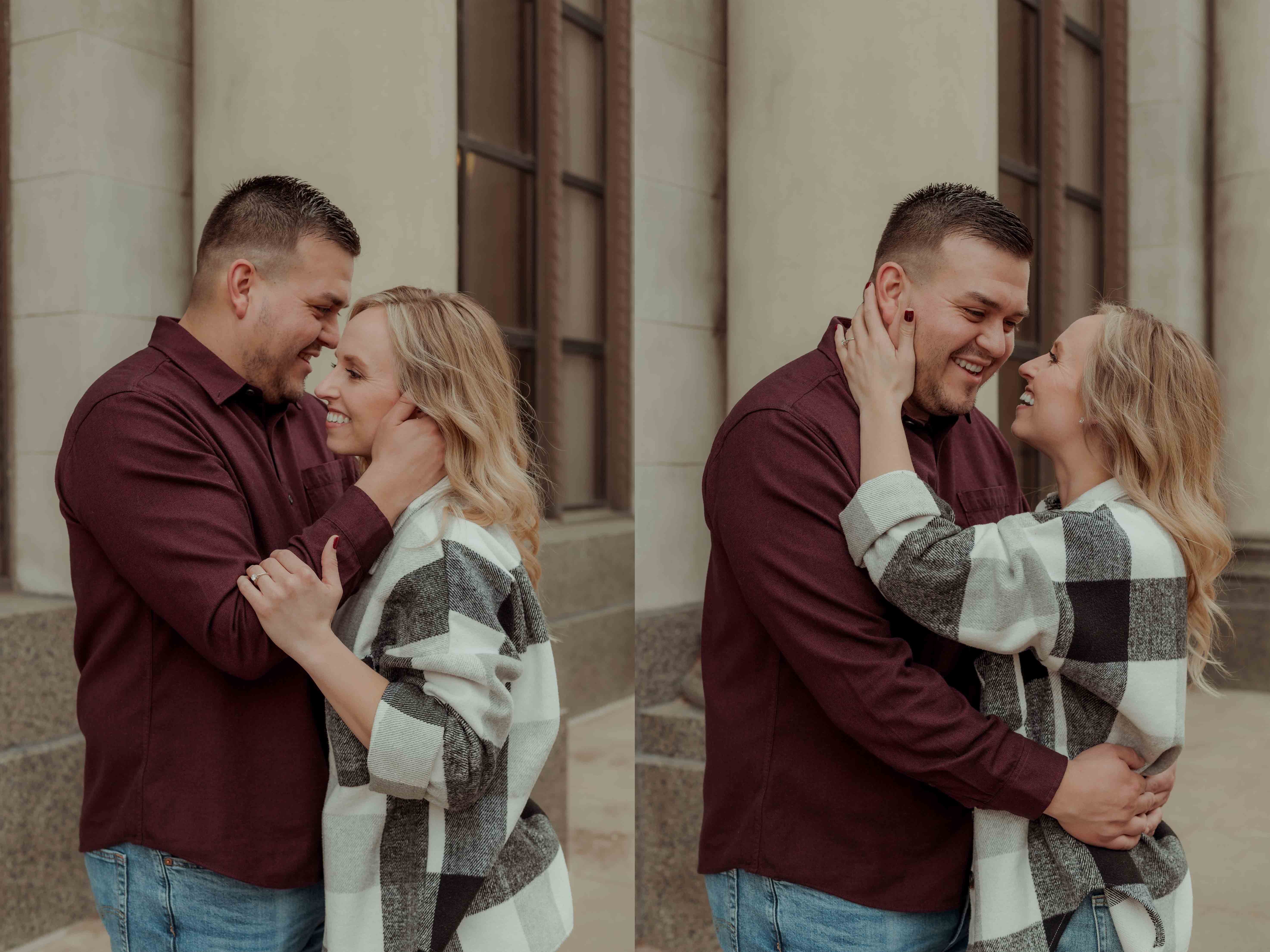 Cedar Rapids Downtown Engagmenet Pictures, Iowa