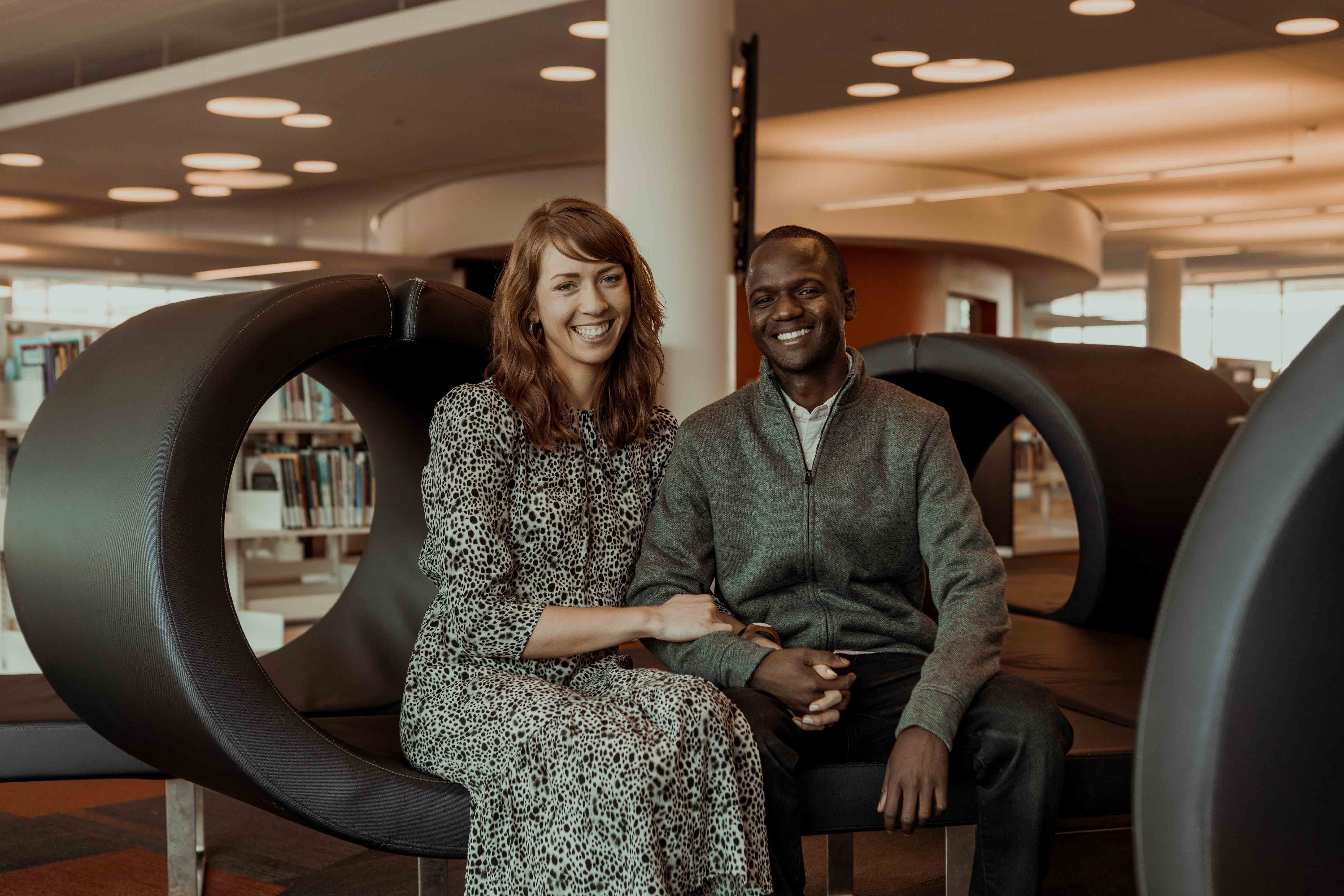 Public Library Cedar Rapids Engagement Photos