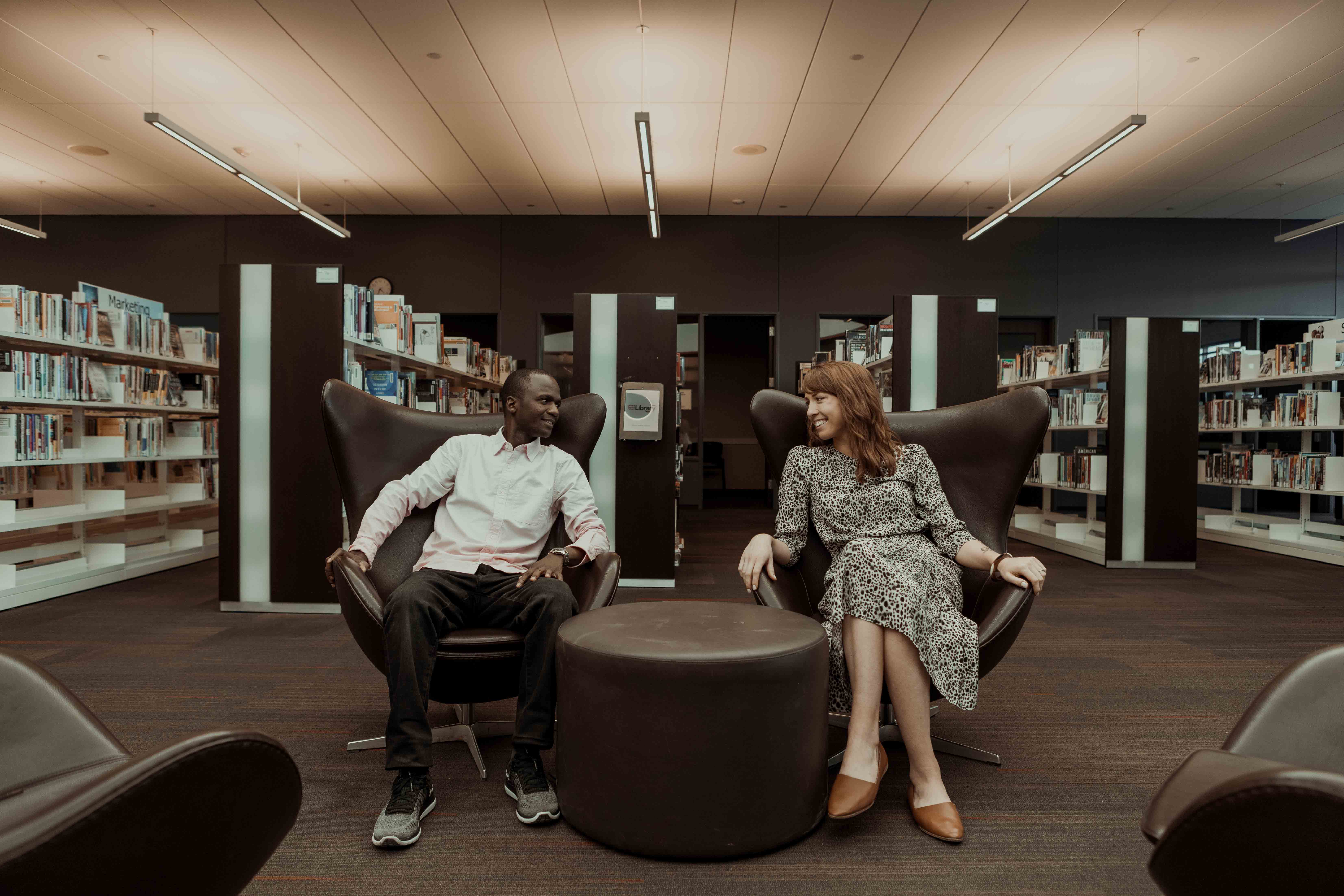 Public Library Cedar Rapids Engagement Photos