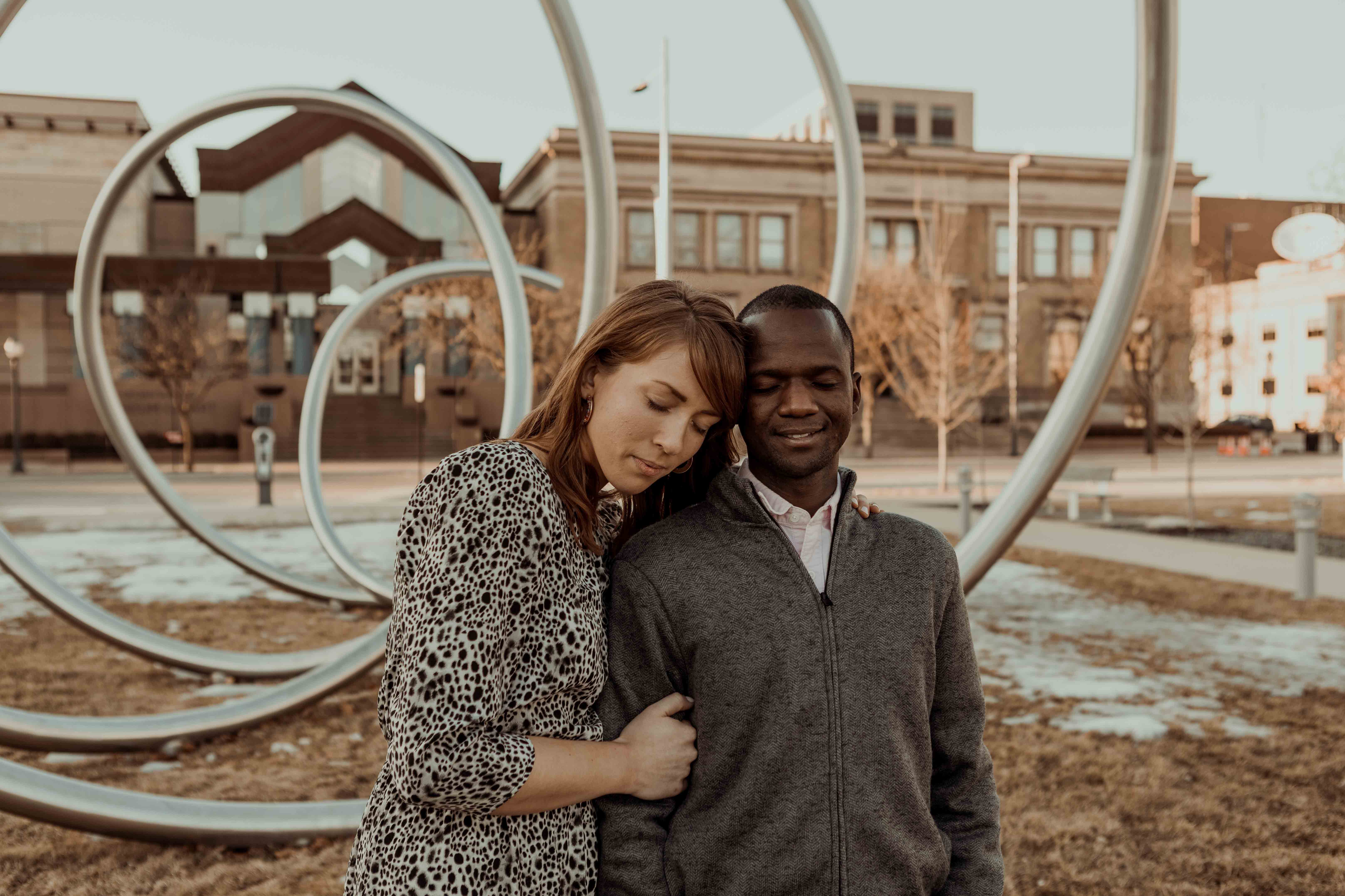 Public Library Cedar Rapids Engagement Photos