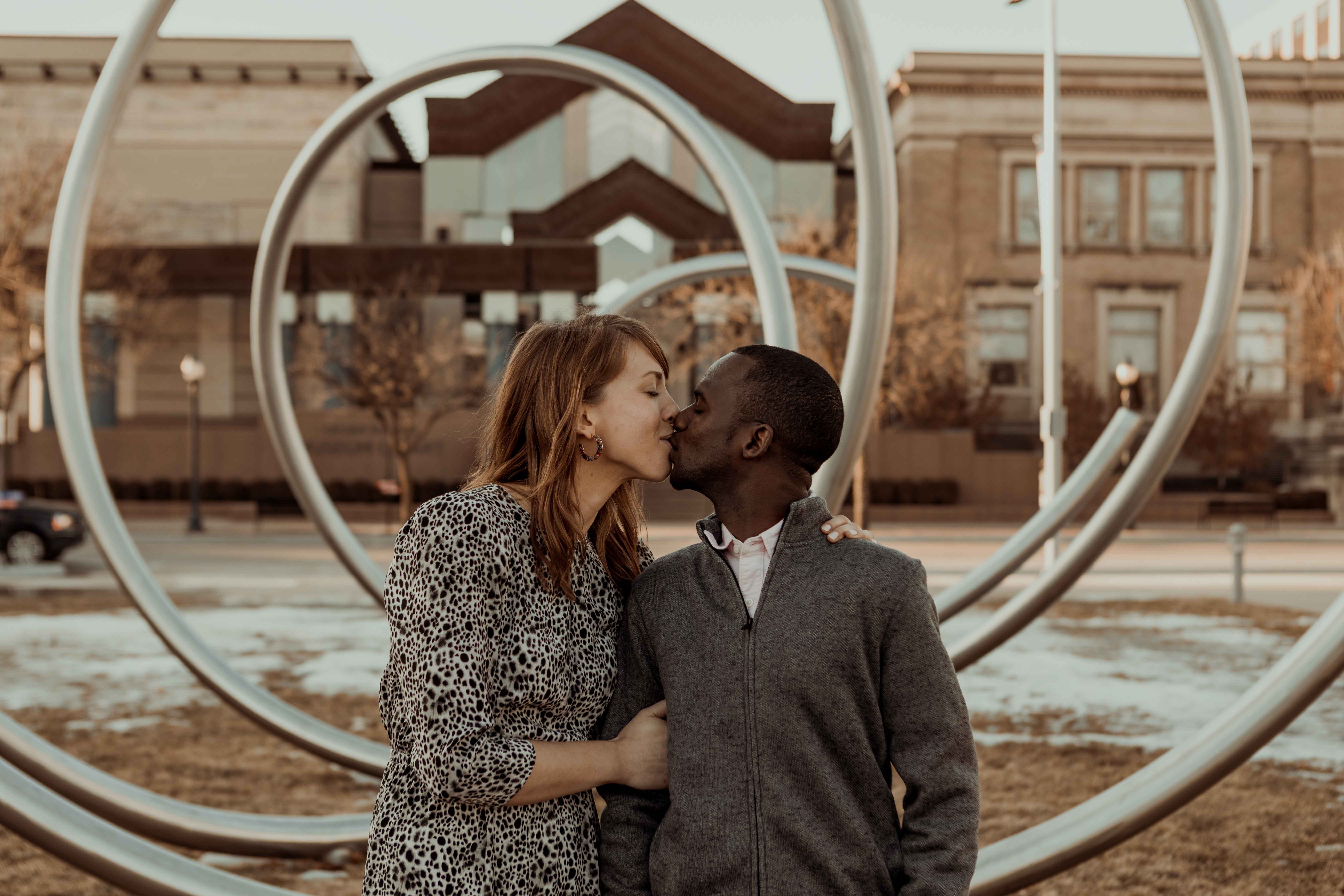 Public Library Cedar Rapids Engagement Photos
