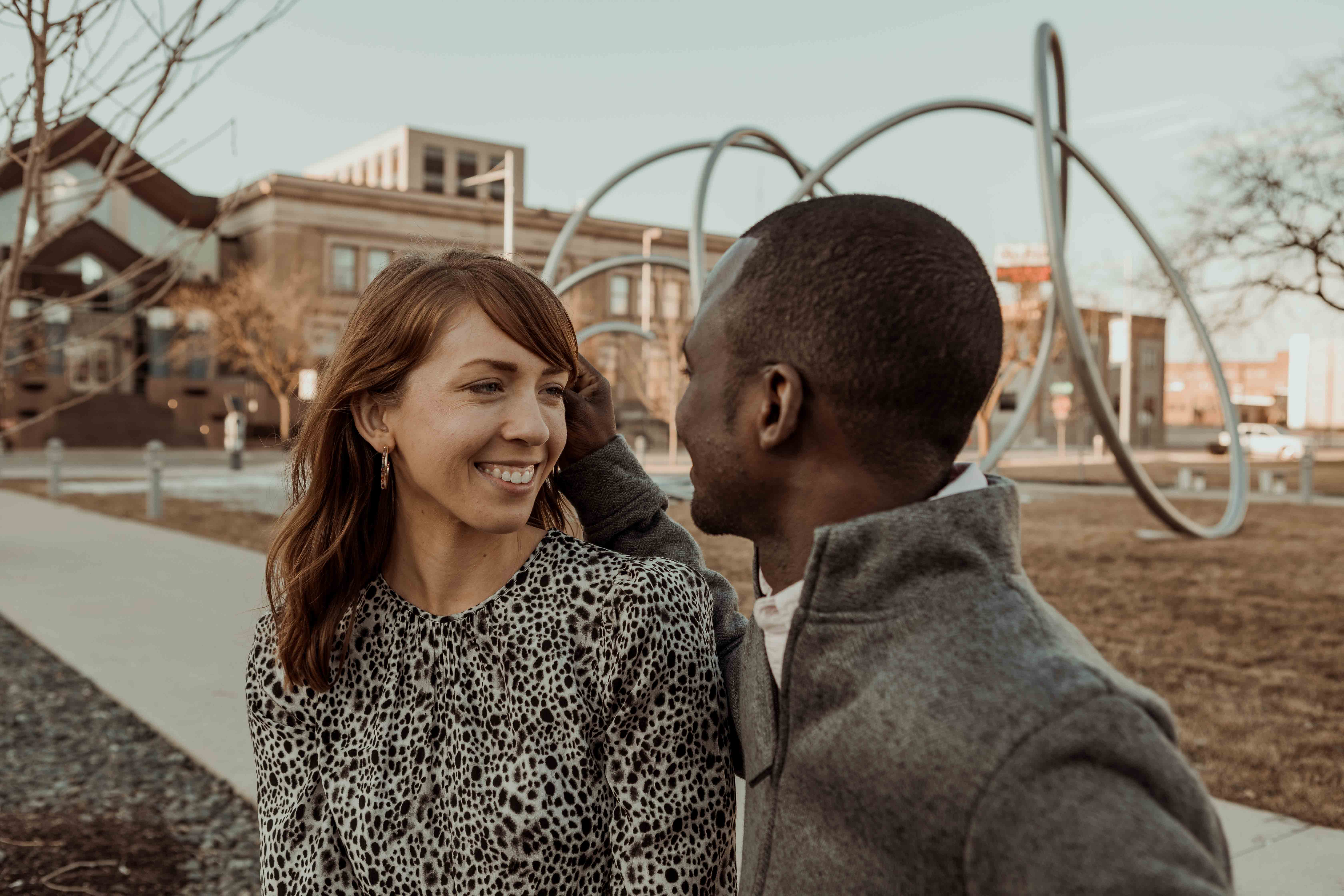 Public Library Cedar Rapids Engagement Photos