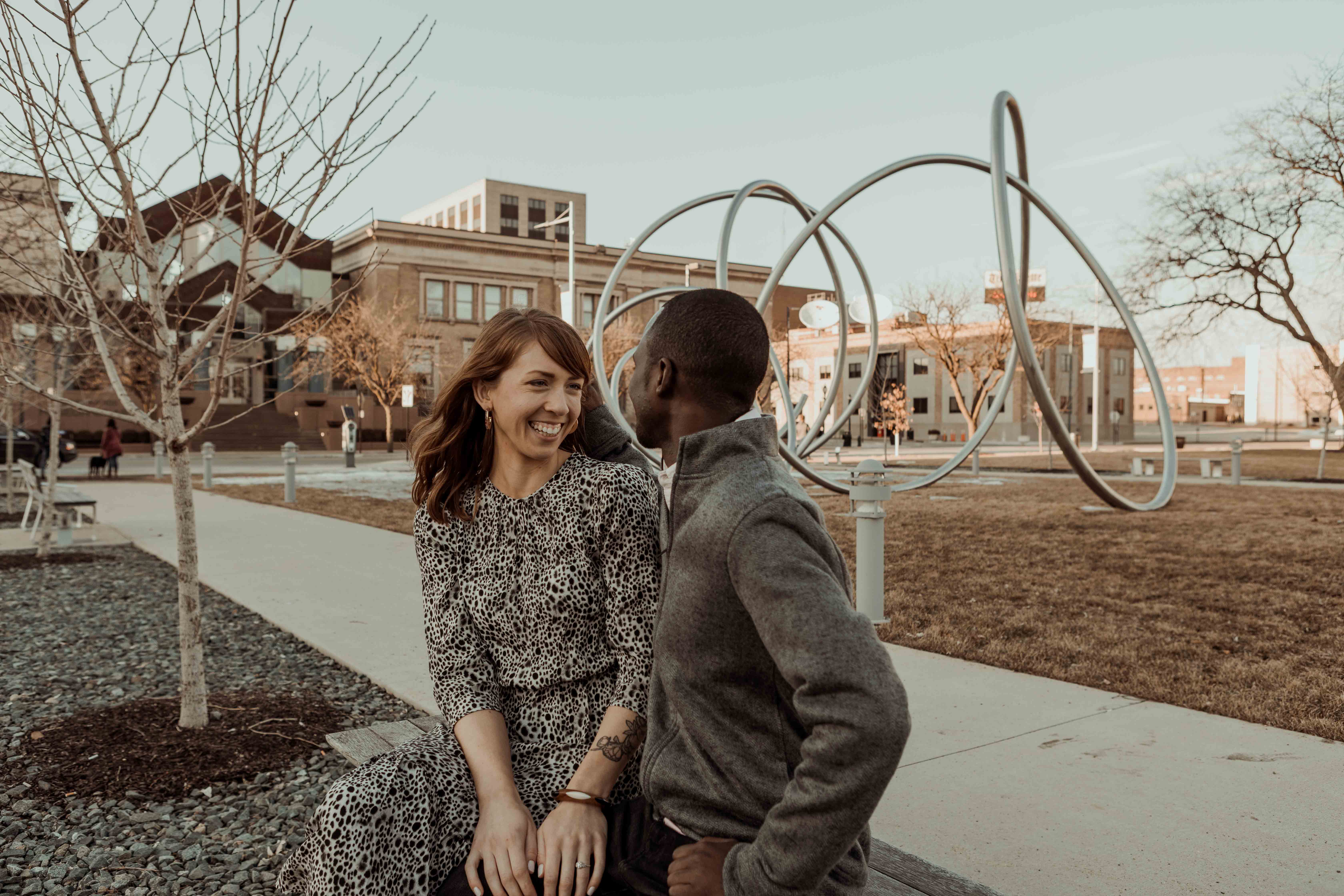 Public Library Cedar Rapids Engagement Photos
