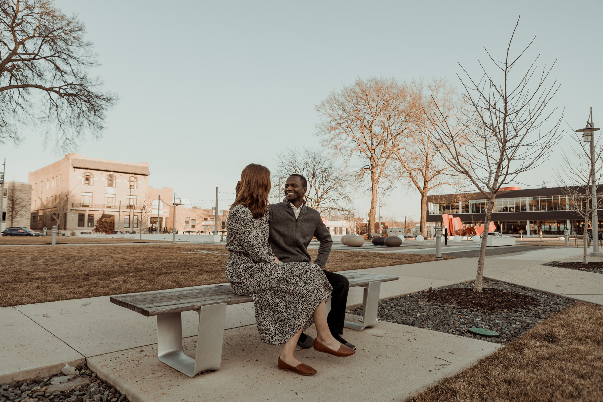 Public Library Cedar Rapids Engagement Photos