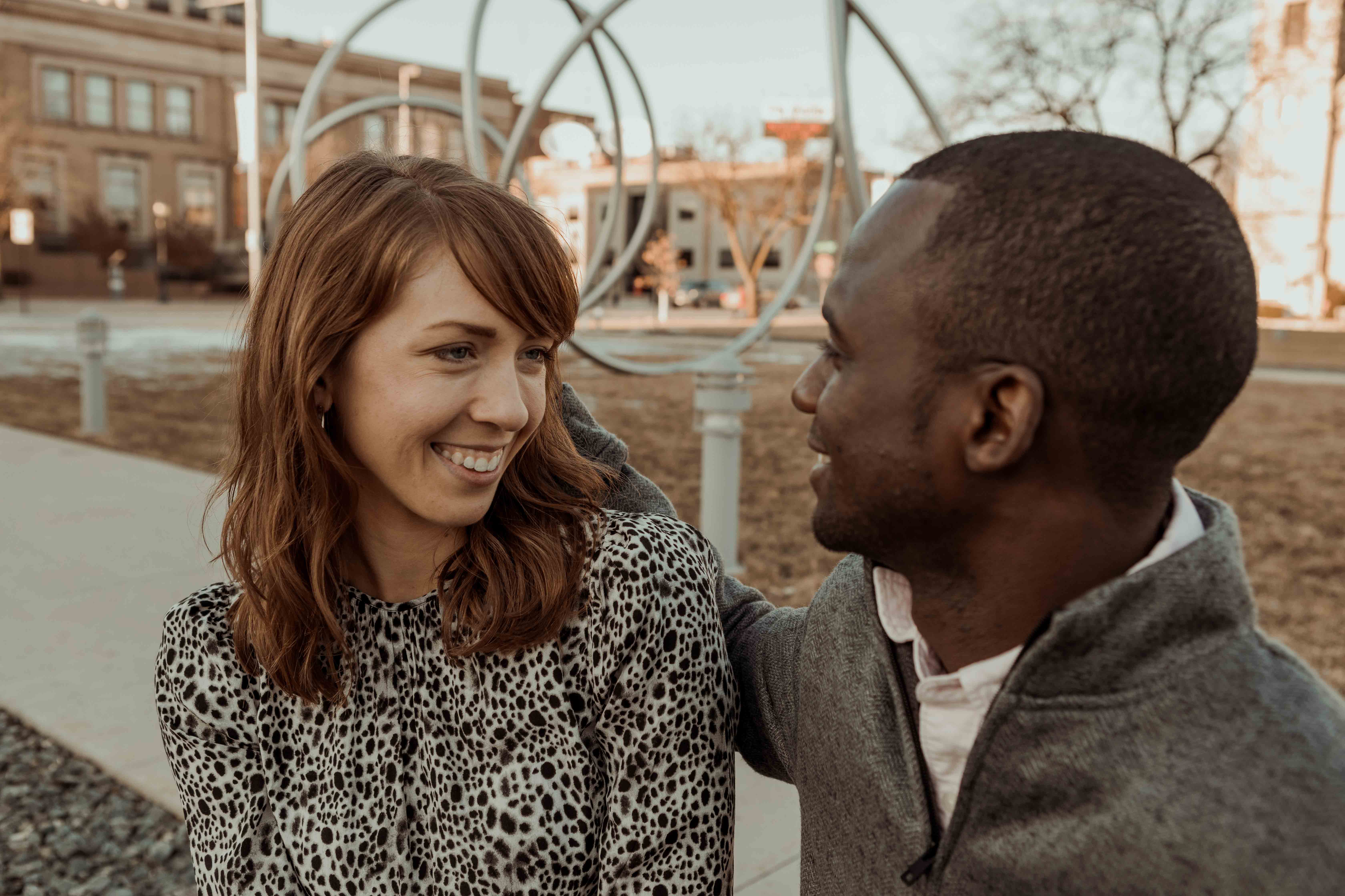 Public Library Cedar Rapids Engagement Photos